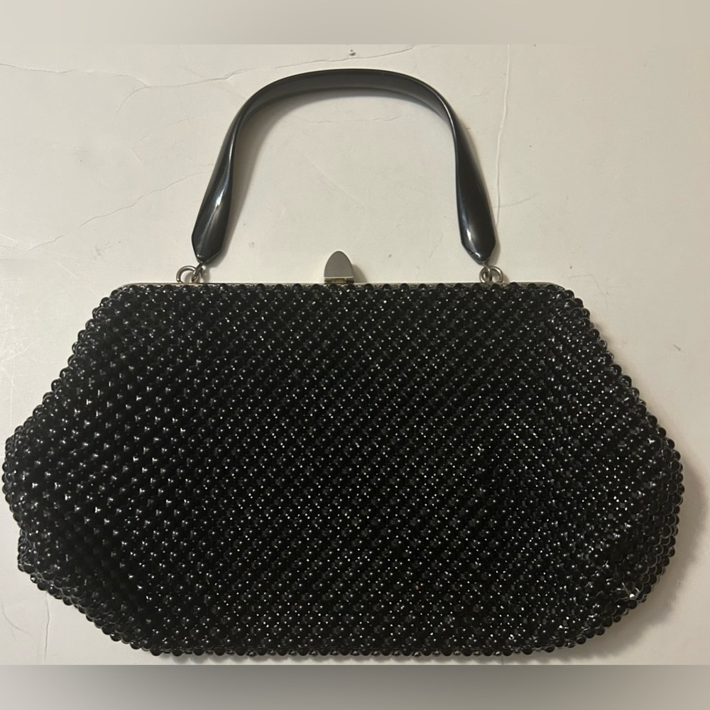 Black beaded vintage purse